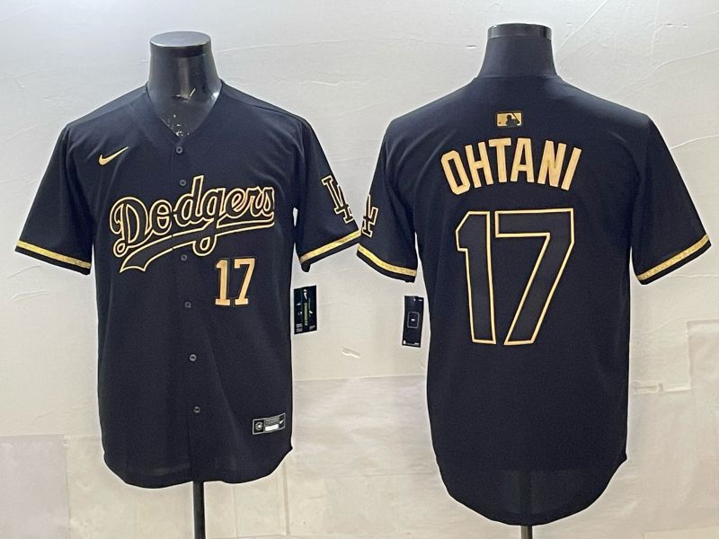Men 2025 Los Angeles Dodgers #17 Ohtani Black Nike MLB Jersey style 072